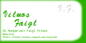 vilmos faigl business card